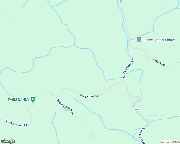 map of restaurants, bars, coffee shops, grocery stores, and more near Brushy Lane Road in Wilkes County