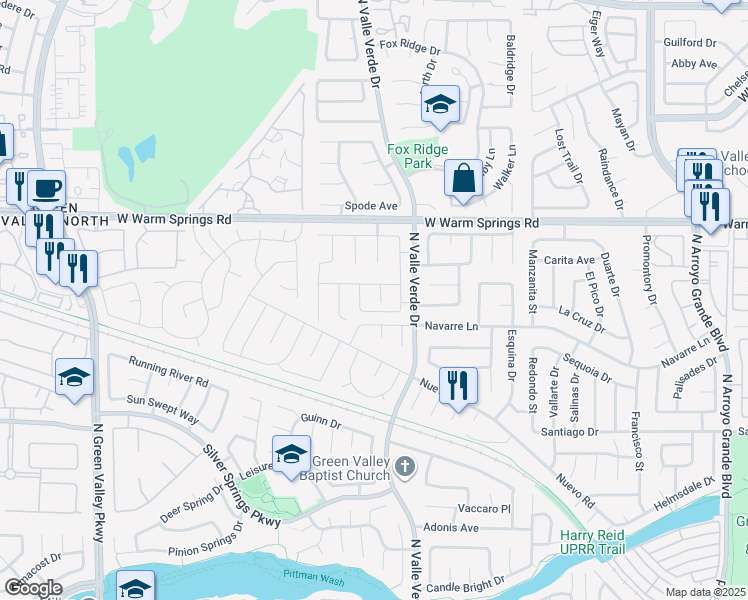 map of restaurants, bars, coffee shops, grocery stores, and more near 374 Peach Tree Drive in Henderson