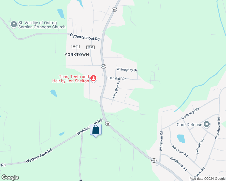 map of restaurants, bars, coffee shops, grocery stores, and more near 2260 Pine Burr Road in Kernersville