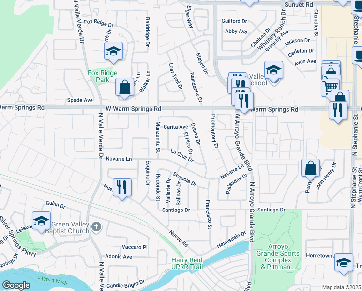 map of restaurants, bars, coffee shops, grocery stores, and more near 362 Cavos Way in Henderson