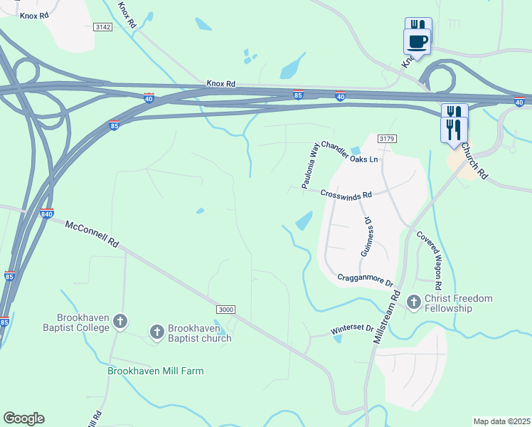 map of restaurants, bars, coffee shops, grocery stores, and more near 5107 Imperial Drive in Greensboro
