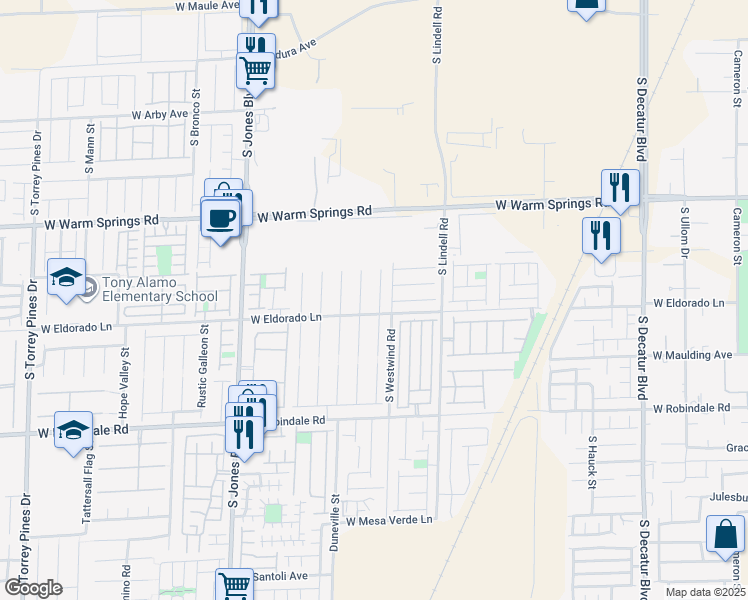 map of restaurants, bars, coffee shops, grocery stores, and more near 7471 Aurora Glow Street in Las Vegas