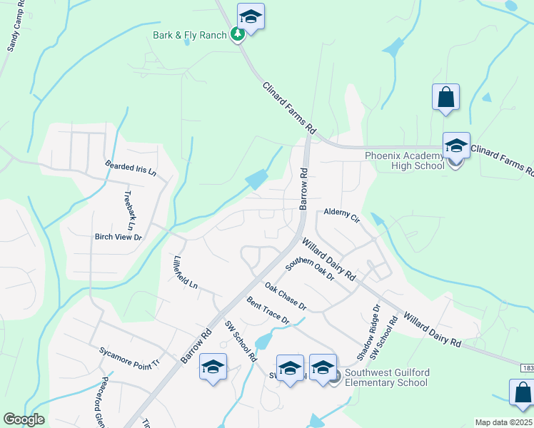 map of restaurants, bars, coffee shops, grocery stores, and more near 735 Carneros Ci in High Point