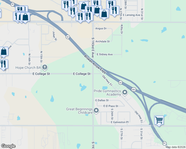 map of restaurants, bars, coffee shops, grocery stores, and more near in 