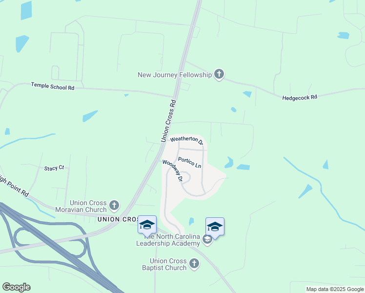 map of restaurants, bars, coffee shops, grocery stores, and more near 4332 Weatherton Drive in Kernersville