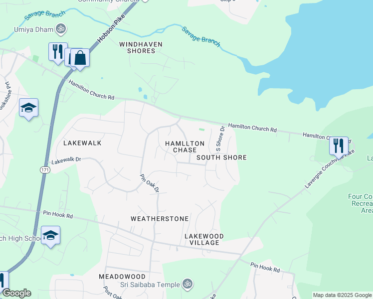 map of restaurants, bars, coffee shops, grocery stores, and more near 3844 Swan Ridge Drive in Nashville