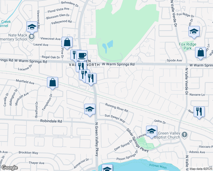 map of restaurants, bars, coffee shops, grocery stores, and more near 2069 Club Crest Way in Henderson