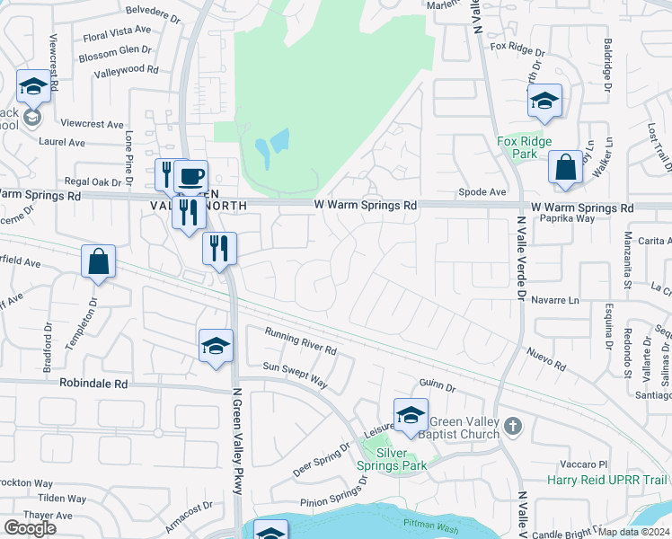 map of restaurants, bars, coffee shops, grocery stores, and more near 2009 Waverly Circle in Henderson