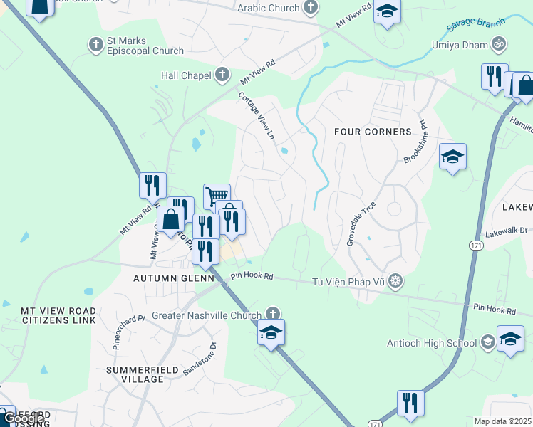 map of restaurants, bars, coffee shops, grocery stores, and more near 746 Bradburn Village Way in Nashville