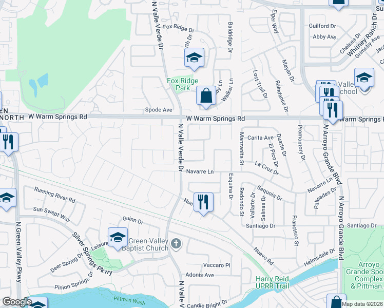 map of restaurants, bars, coffee shops, grocery stores, and more near 367 Santali Court in Henderson