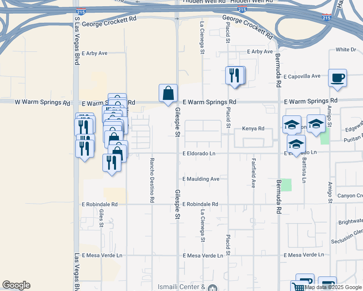 map of restaurants, bars, coffee shops, grocery stores, and more near 7473 Singing Tree Street in Las Vegas