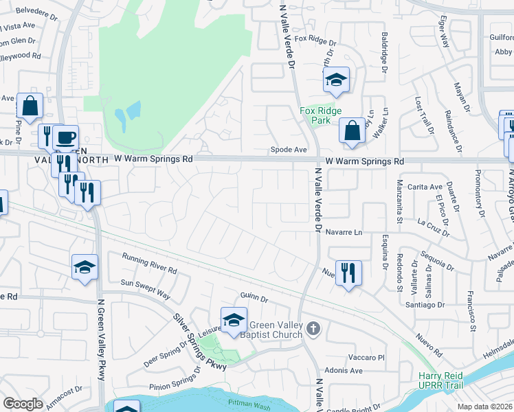 map of restaurants, bars, coffee shops, grocery stores, and more near 372 Rushing Creek Court in Henderson