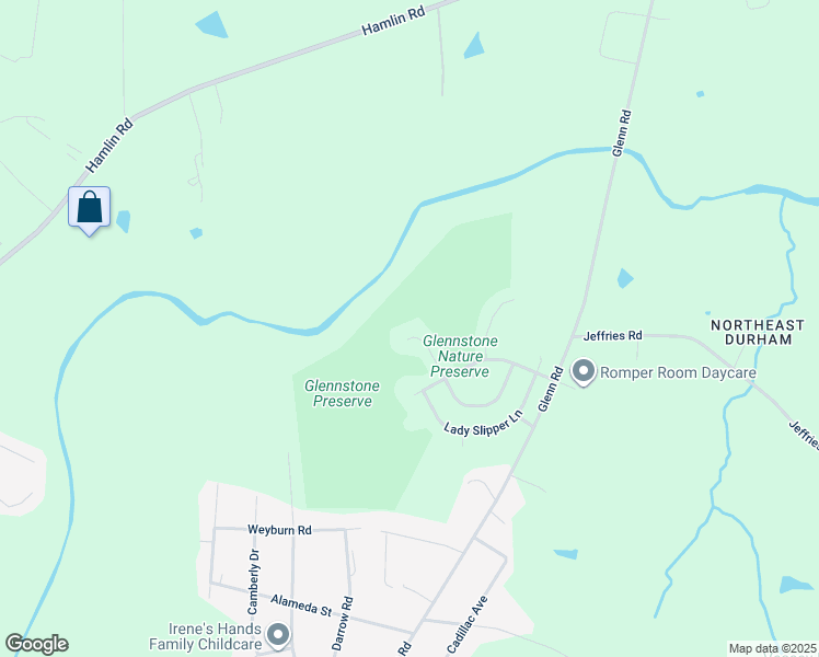 map of restaurants, bars, coffee shops, grocery stores, and more near 4105 Amber Stone Way in Durham