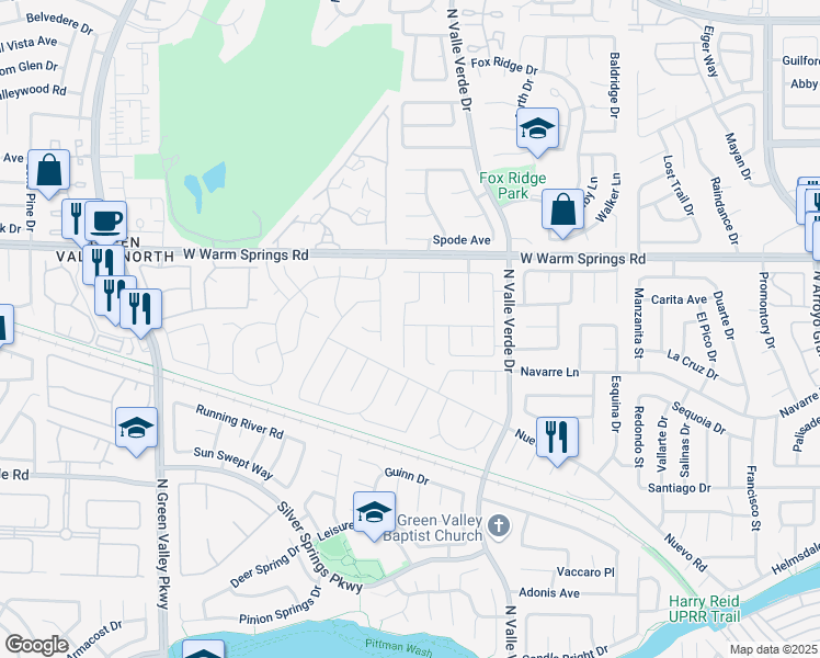 map of restaurants, bars, coffee shops, grocery stores, and more near 372 Rushing Creek Court in Henderson