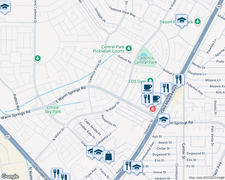 map of restaurants, bars, coffee shops, grocery stores, and more near 339 Mezzaforte Street in Henderson