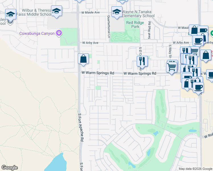 map of restaurants, bars, coffee shops, grocery stores, and more near 7380 Umberto Street in Las Vegas