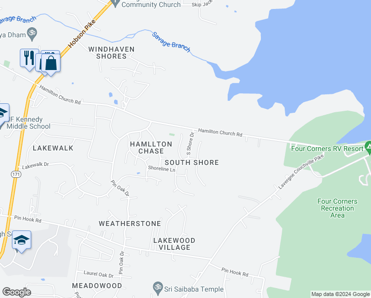 map of restaurants, bars, coffee shops, grocery stores, and more near 324 South Shore Drive in Nashville