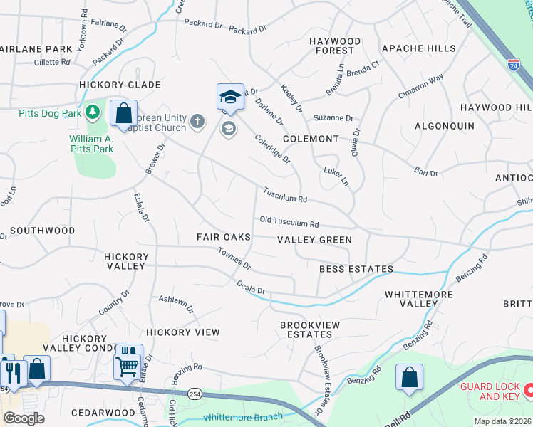map of restaurants, bars, coffee shops, grocery stores, and more near 212 Old Tusculum Road in Nashville
