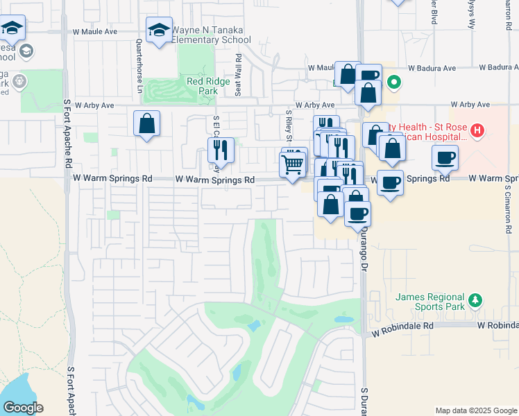 map of restaurants, bars, coffee shops, grocery stores, and more near 110 Elm Reed Avenue in Las Vegas
