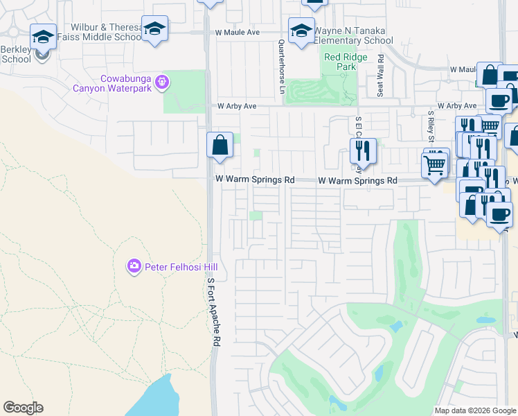 map of restaurants, bars, coffee shops, grocery stores, and more near 9284 Millikan Avenue in Las Vegas