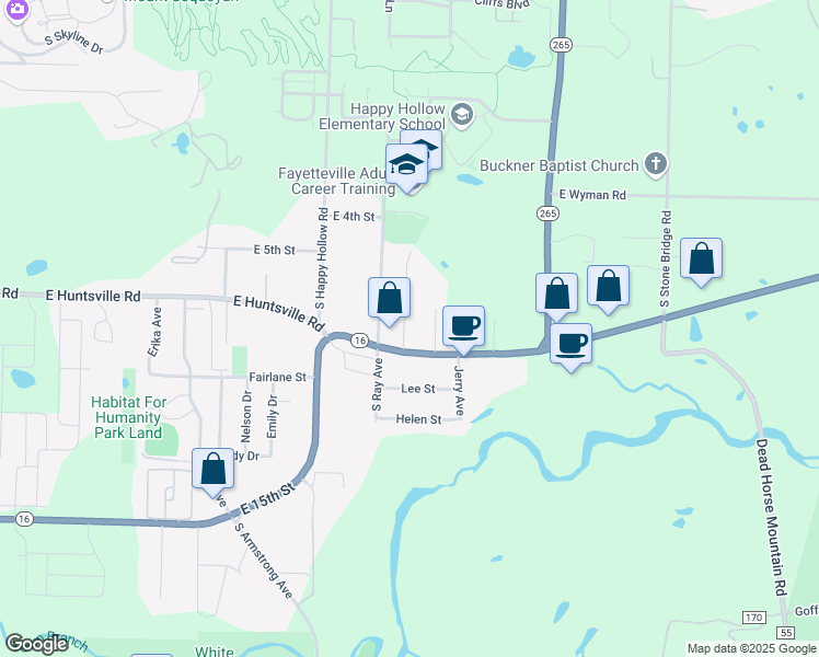 map of restaurants, bars, coffee shops, grocery stores, and more near 794 Dockery Lane in Fayetteville