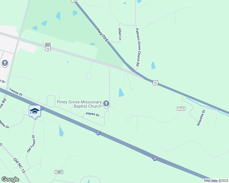 map of restaurants, bars, coffee shops, grocery stores, and more near 1818 Piney Grove Church Road in Hillsborough