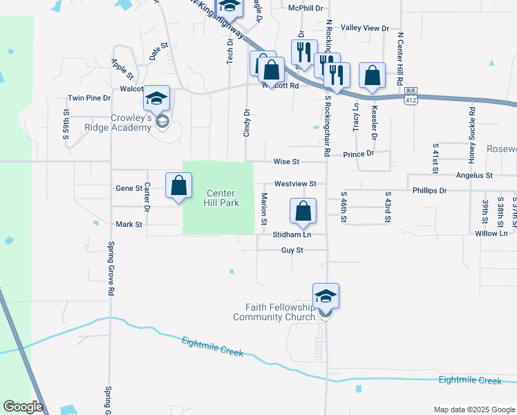 map of restaurants, bars, coffee shops, grocery stores, and more near 603 Marion Street in Paragould