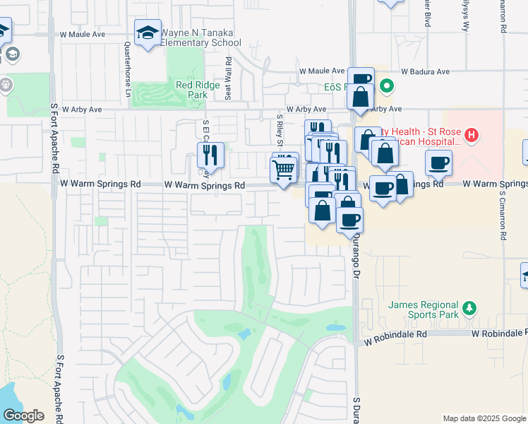 map of restaurants, bars, coffee shops, grocery stores, and more near 83 Greenpoint View Street in Las Vegas