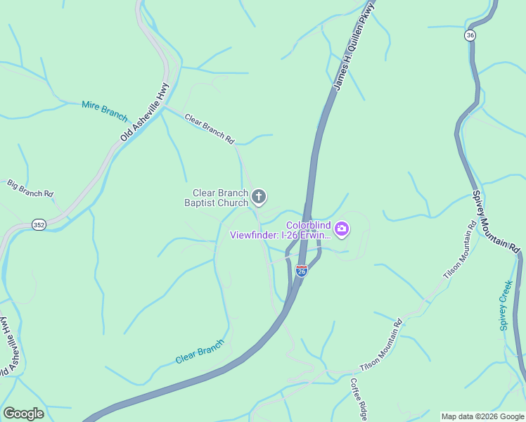 map of restaurants, bars, coffee shops, grocery stores, and more near 110 Old Ridge Road in Erwin