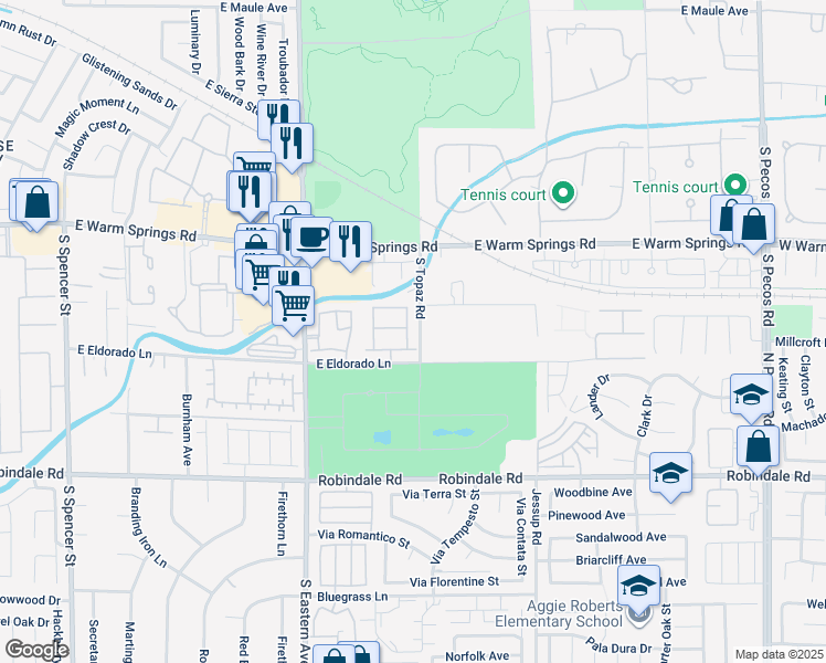 map of restaurants, bars, coffee shops, grocery stores, and more near 7450 Lansing Street in Las Vegas