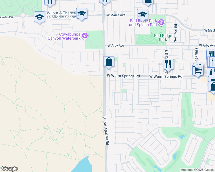 map of restaurants, bars, coffee shops, grocery stores, and more near 7387 Rainford Street in Las Vegas