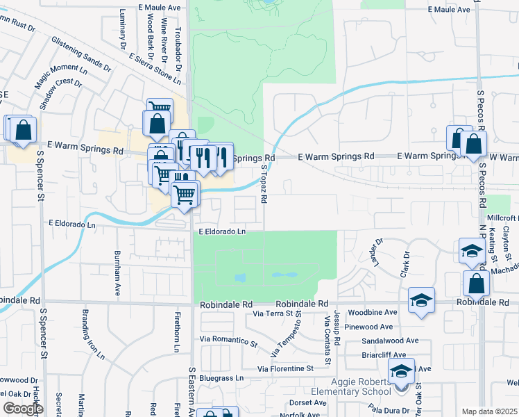 map of restaurants, bars, coffee shops, grocery stores, and more near 7440 Lansing Street in Las Vegas