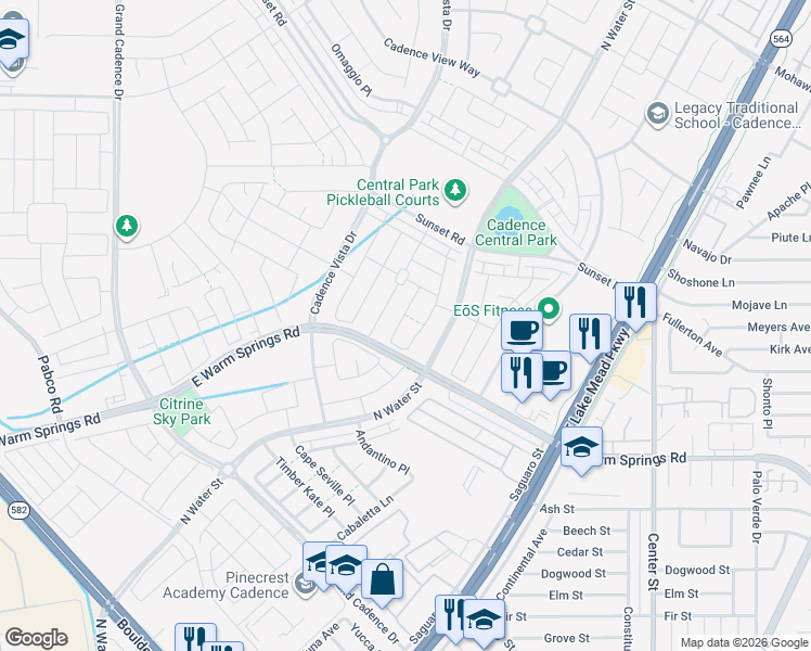 map of restaurants, bars, coffee shops, grocery stores, and more near 350 Mezzaforte Street in Henderson