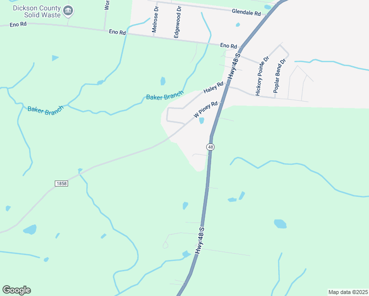 map of restaurants, bars, coffee shops, grocery stores, and more near 1250 State Highway 48 in Dickson