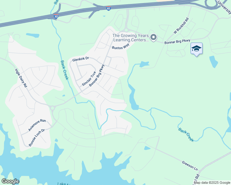 map of restaurants, bars, coffee shops, grocery stores, and more near 2073 Dowell Court in Burlington