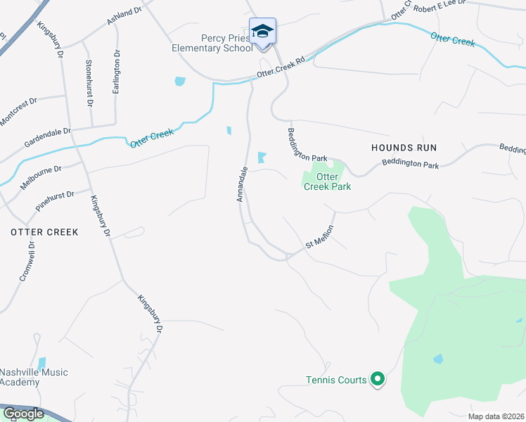 map of restaurants, bars, coffee shops, grocery stores, and more near 24 Annandale in Nashville