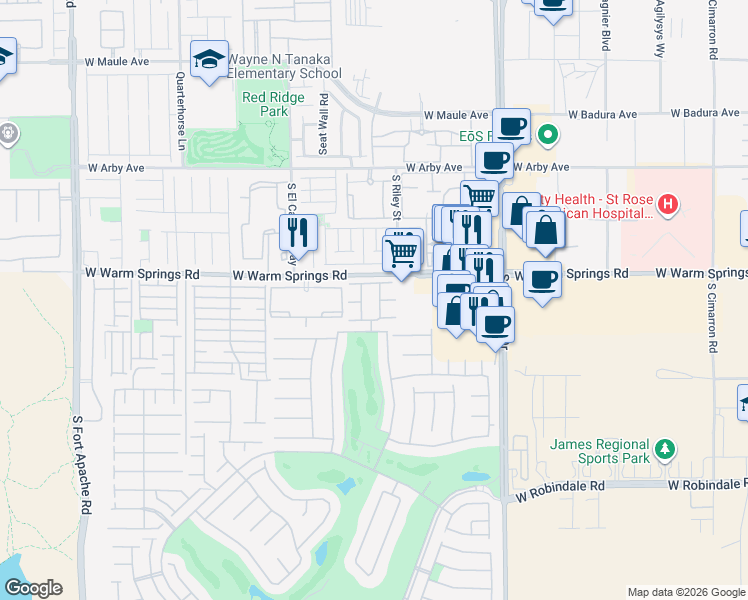 map of restaurants, bars, coffee shops, grocery stores, and more near 146 Elm Reed Avenue in Las Vegas