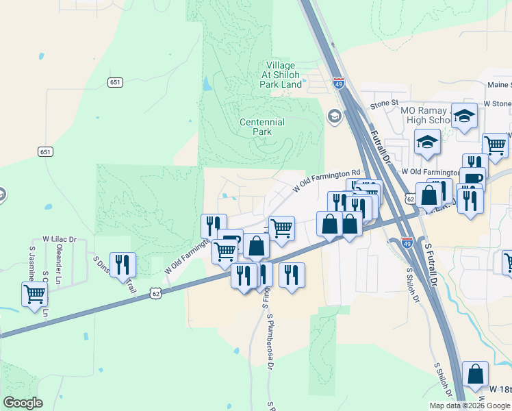map of restaurants, bars, coffee shops, grocery stores, and more near in Fayetteville