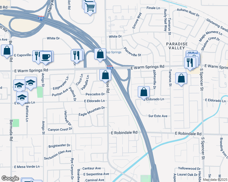 map of restaurants, bars, coffee shops, grocery stores, and more near 1039 Garnet Ridge Court in Las Vegas