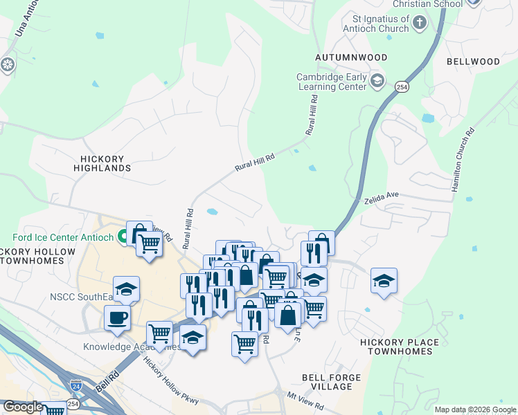 map of restaurants, bars, coffee shops, grocery stores, and more near 500 Hickory Hollow Terrace in Nashville