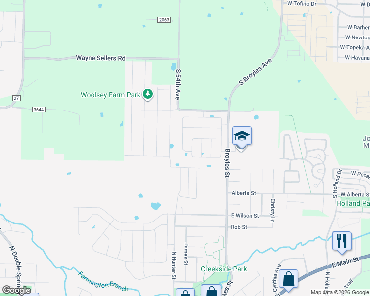 map of restaurants, bars, coffee shops, grocery stores, and more near 5 East Loveland Loop in Farmington