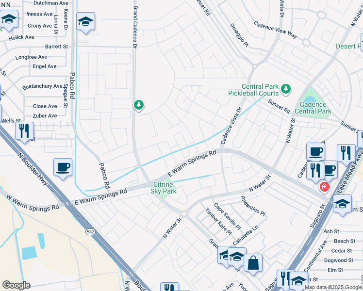 map of restaurants, bars, coffee shops, grocery stores, and more near 321 Bay Village Place in Henderson