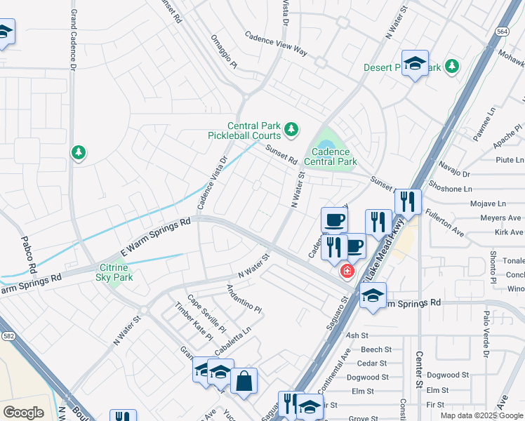 map of restaurants, bars, coffee shops, grocery stores, and more near 358 Mezzaforte Street in Henderson