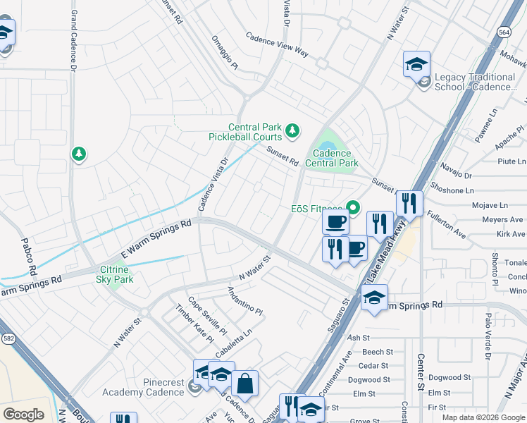 map of restaurants, bars, coffee shops, grocery stores, and more near 358 Mezzaforte Street in Henderson