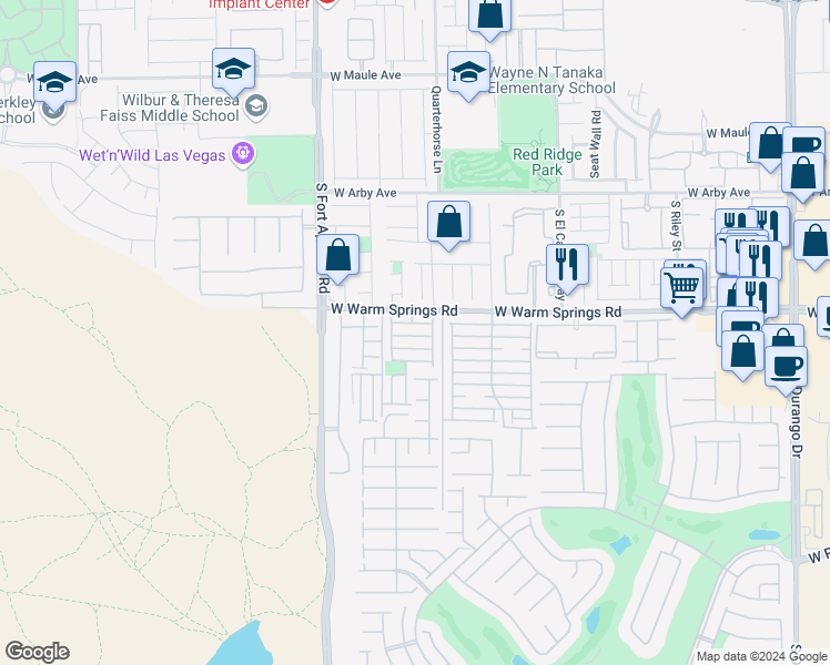 map of restaurants, bars, coffee shops, grocery stores, and more near 9240 Nerone Avenue in Las Vegas