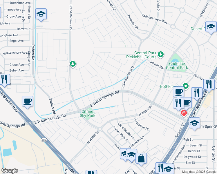 map of restaurants, bars, coffee shops, grocery stores, and more near 329 Silva Place in Henderson