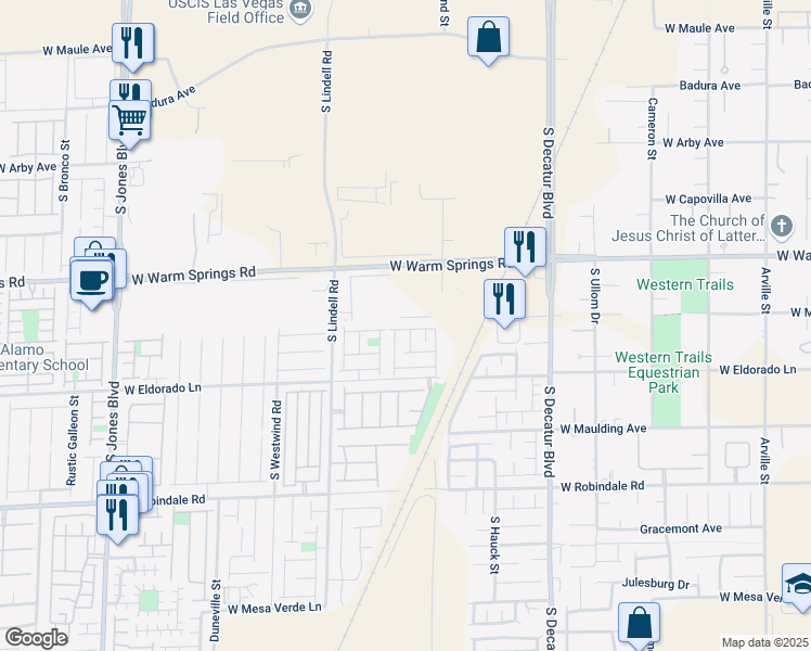 map of restaurants, bars, coffee shops, grocery stores, and more near 5286 Soledad Summit Avenue in Las Vegas