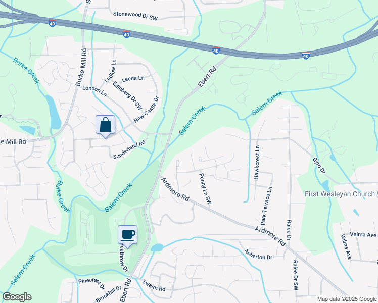map of restaurants, bars, coffee shops, grocery stores, and more near 211 Sentry Pointe Court in Winston-Salem