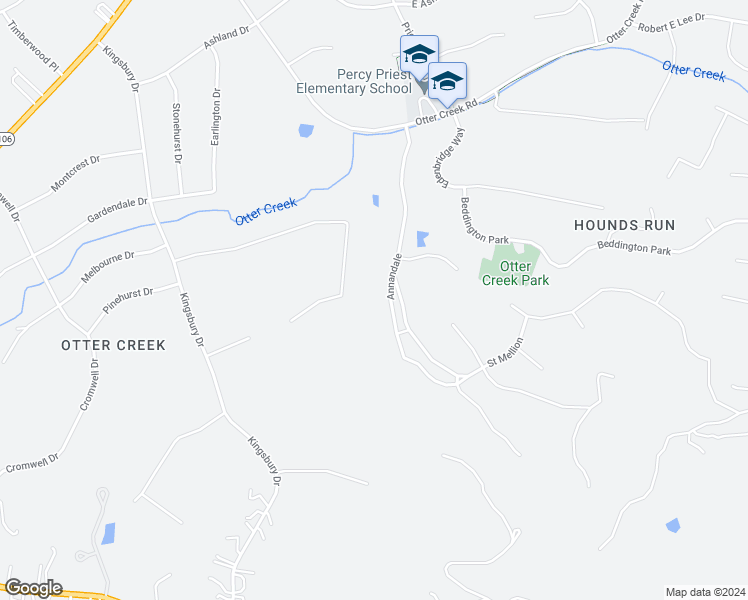 map of restaurants, bars, coffee shops, grocery stores, and more near 17 Annandale in Nashville