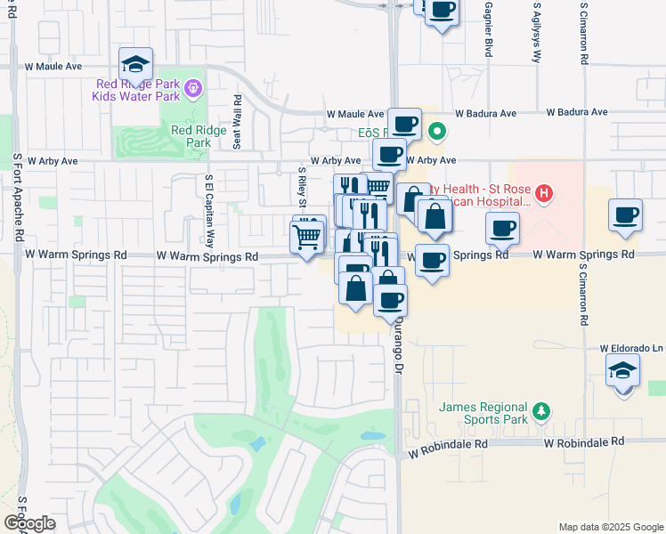 map of restaurants, bars, coffee shops, grocery stores, and more near 8753 1st Lady Avenue in Las Vegas